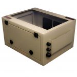 short throw enclosure for cave system audio visual show