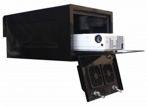 outdoor projector enclosure in black