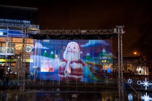 outdoor projector enclosure used at Dublin Irish Water Curtain show